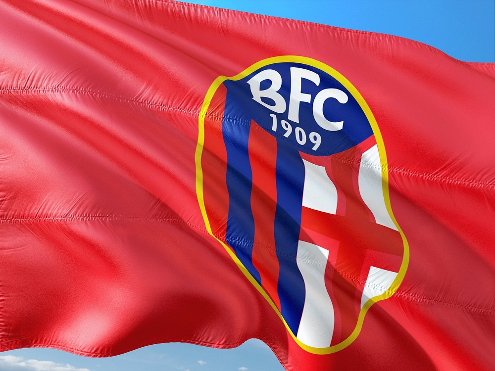 Bandiera dei tifosi del Bologna calcio