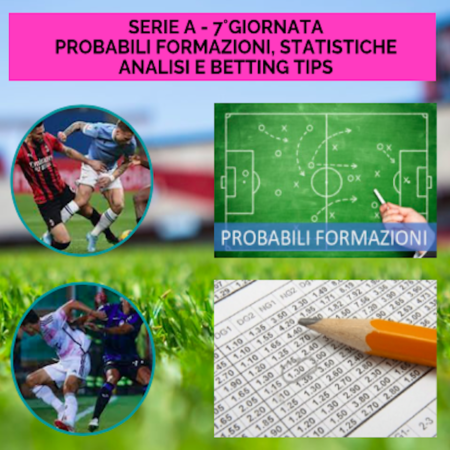 Pronostici Serie A: probabili formazioni, statistiche e scommesse su TUTTE le partite della 7a giornata in un click