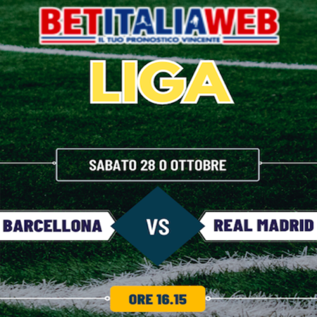 Pronostico Barcellona-Real Madrid, il Clasico di Liga e le altre partite del 11a giornata in Spagna