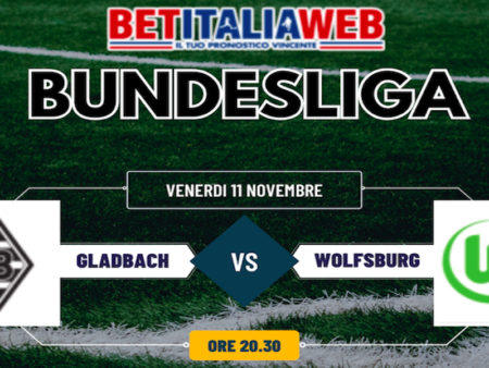 Pronostico Borussia Monchengladbach-Wolfsburg e partite della 11° giornata di Bundesliga