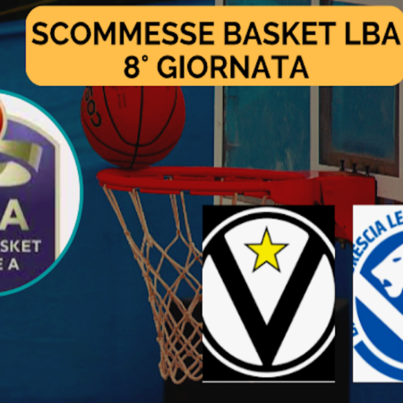 Pronostici Basket LBA 2023-24: programma, quote e scommesse sulla 8a giornata del campionato di pallacanestro in Italia