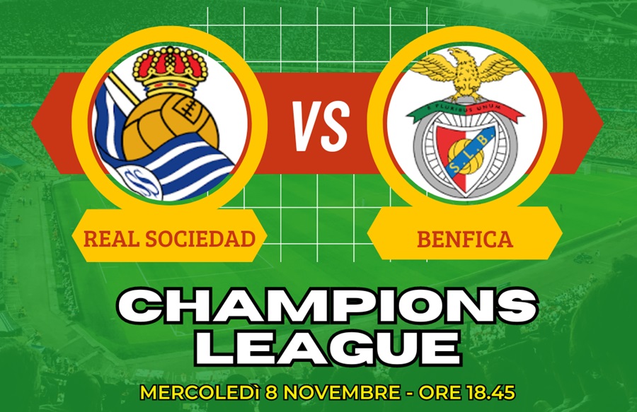 Pronostico Real Sociedad-Benfica di Champions League
