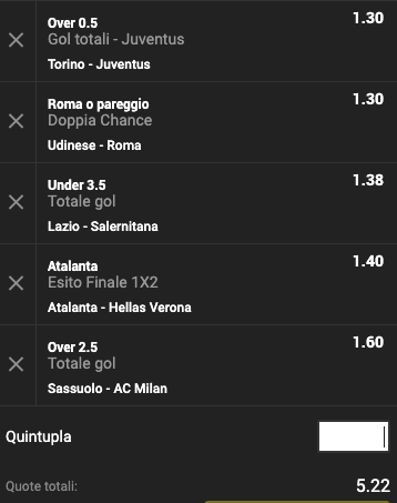 Multipla 32a giornata Serie A