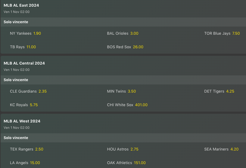 Pronostici MLB Week 5