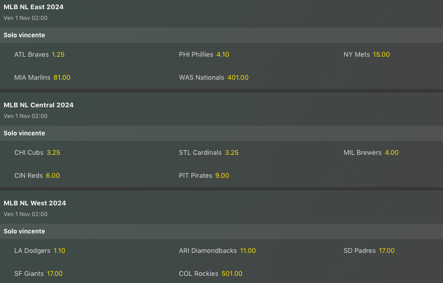 Pronostici MLB Week 5