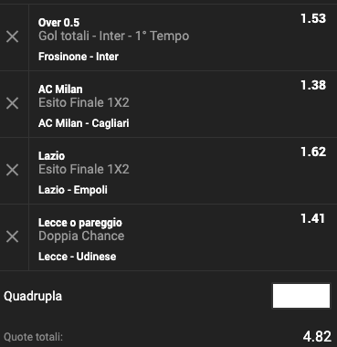 Multipla 36a giornata Serie A