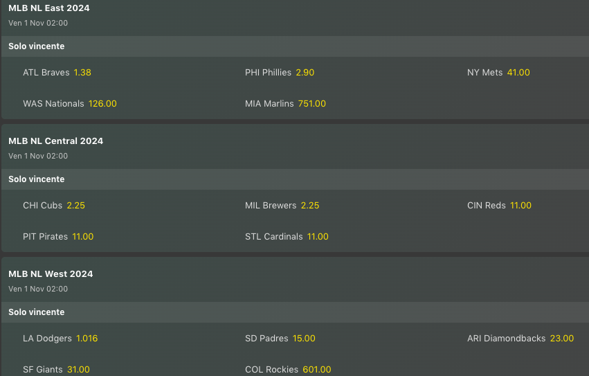 Pronostici MLB Week 8
