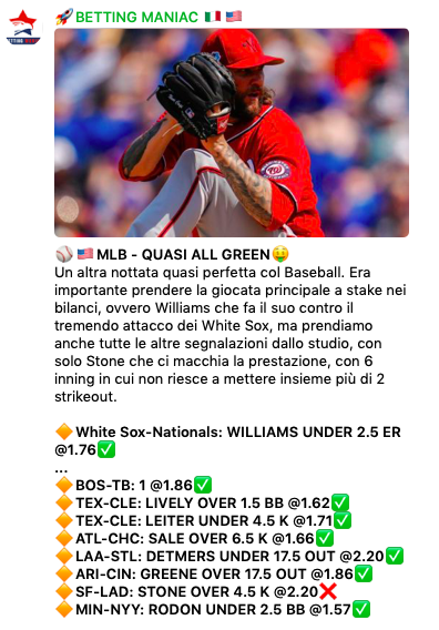 Risultati pick MLB martedi