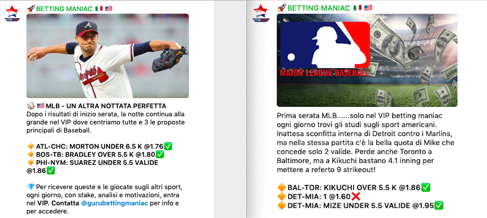 Risultati pick MLB martedi