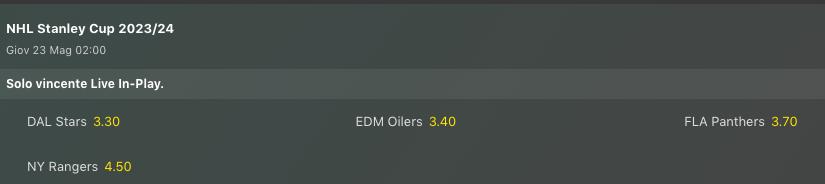 Pronostici NHL Finali Conference