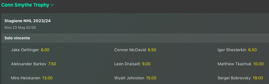 Pronostici NHL Finali Conference