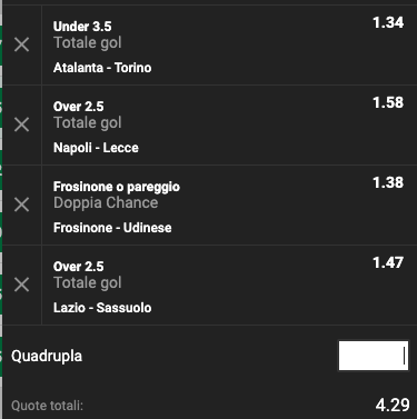 Multipla 38a giornata Serie A