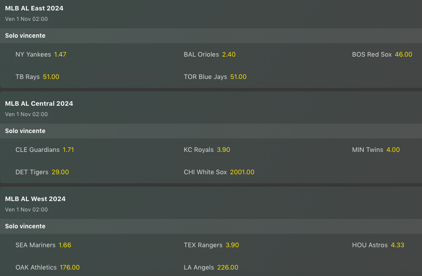 Pronostici MLB Week 11