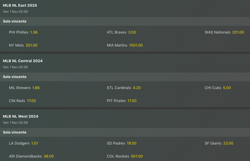 Pronostici MLB Week 11