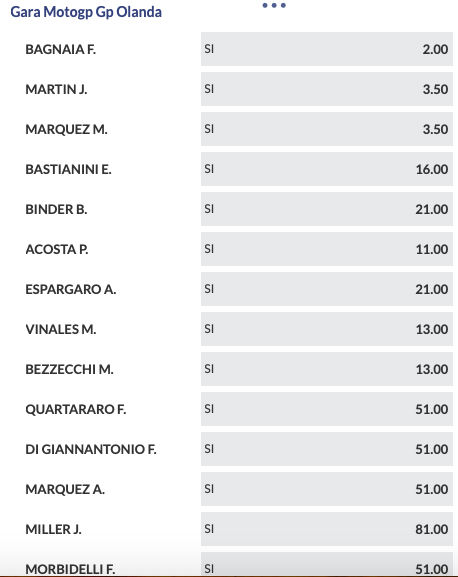 Pronostici MotoGP GP Olanda 2024