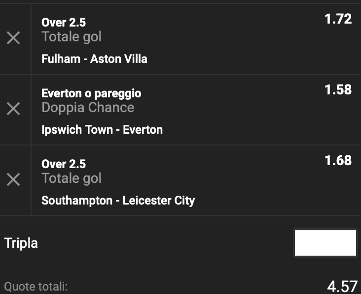 Multipla Premier League giornata 8