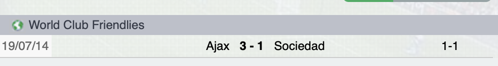 Precedenti Real Sociedad-Ajax