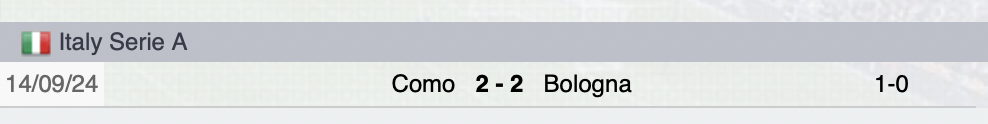 Precedenti Bologna-Como