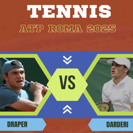 Pronostico Jack Draper-Luciano Darderi: analisi, quote e free pick sul 2° turno ATP Roma del 9 maggio 2025