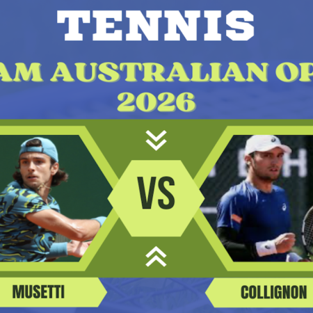 Pronostico Lorenzo Musetti-Raphael Collignon: primo turno Tennis Australian Open del 20-01-2026