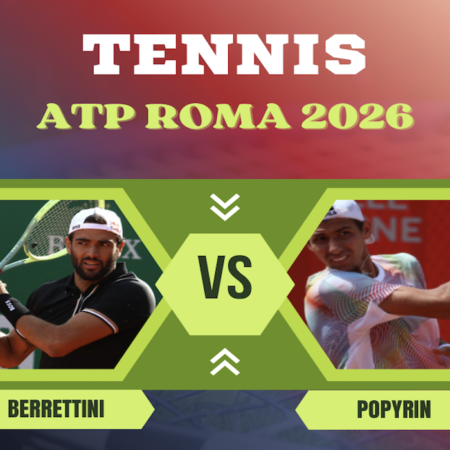 Pronostico Matteo Berrettini-Alexei Popyrin: analisi, quote, guida tv e scommesse Tennis Master 1000 ATP Roma del 06-05-2026
